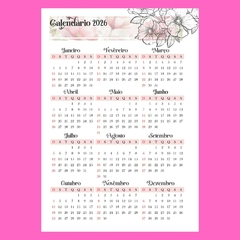 (Wild Rose 1dpp com ou sem horário - 2025) Miolo de Agenda Datada 2025 A5 380 pág 75g