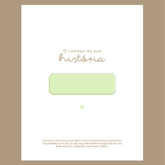 (Livro Bebê Verde 18x23cm) Miolo Impresso Livro do Bebê com 100 páginas 180g
