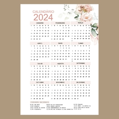 (Floral Rosa - 2024 e 2025) Miolo de Agenda Permanente A5 75g 380 páginas - CASA DO MIOLO