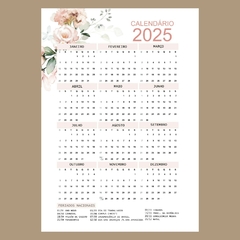 (Floral Rosa - 2024 e 2025) Miolo de Agenda Permanente A5 75g 380 páginas - loja online