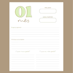 Imagem do (Livro Bebê Verde 18x23cm) Miolo Impresso Livro do Bebê com 100 páginas 180g