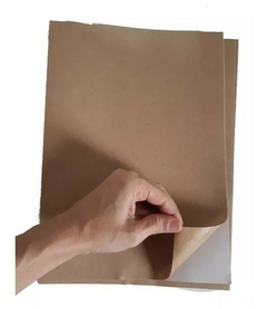 (Pacote com 10fls A4) Papel Kraft Adesivado