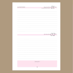 (Neutra 2dpp Rosa com ou sem horário) Miolo de Agenda Datada 2025 A5 230 pág 90g - comprar online