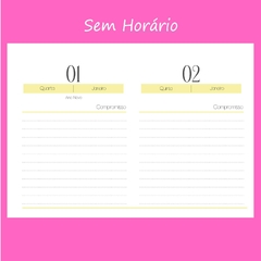 (Harmonia Amarela 2025 - Horizontal) Kit com 4 Miolos Impressos de Mini Agenda A6 com 224 pág 90g - comprar online