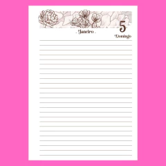(Elegant Flowers 1dpp com ou sem horário - 2025) Miolo de Agenda Datada 2025 A5 380 pág 75g - comprar online