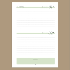 (Neutra 2dpp Verde com ou sem horário) Miolo de Agenda Datada 2025 A5 230 pág 90g - comprar online