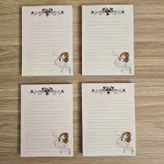 (A6 Bailarina Musical) 04 Miolos para Bloquinho 10,5x14,8cm 80fls 90g Frente e Verso