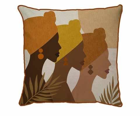 Capa Col. África Terracota Mulheres linho - 50x50