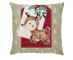 Capa de almofada Natal - Rena Bege