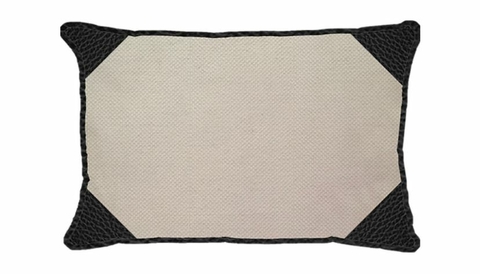 Capa baguete linho corino preta ponta