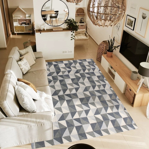 Tapete Dubai 1.32x2.50m - Antiderrapante, Cinza /Cru