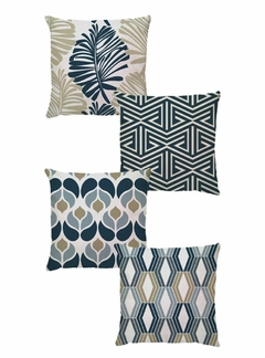 4 capas - Coleção Marrakesh (Azul/Bege)