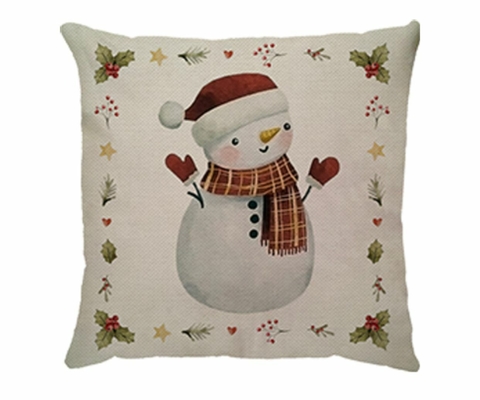 Capa de Linho Natal Boneco de Neve