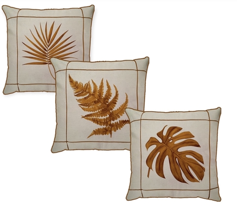 3 Capas - Coleção Folhagens em linho Drapeada em Viez - Terra Cota