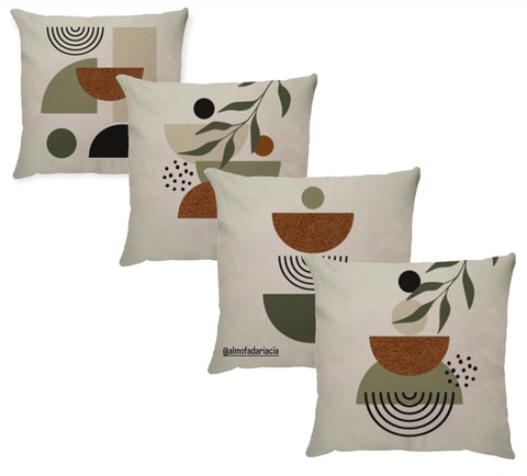 4 Capas - Coleção Trieste Boucle terracota verde