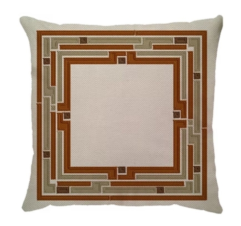 Capa Linho Moldura Col. Nordeste Terracota - comprar online