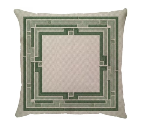 Capa Linho Moldura Col. Nordeste Verde - comprar online