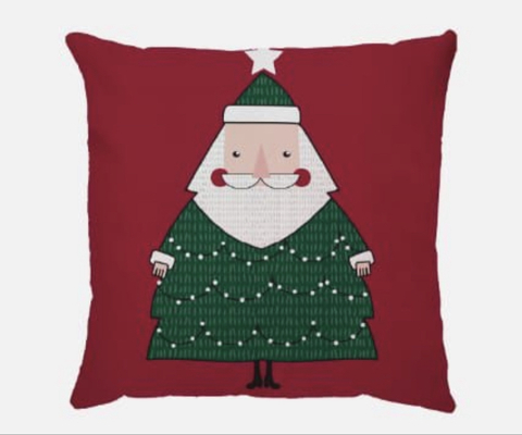Capa Papai Noel - fundo vermelho roupa verde