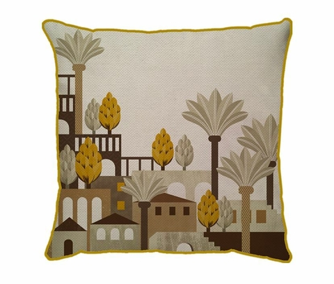 Capa Linho Vila Palmeira 50x50 Col. búzios