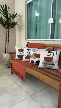 4 Capas - Coleção Trieste Boucle Terracota Verde + 1 manta escama telha 1.20x1.80