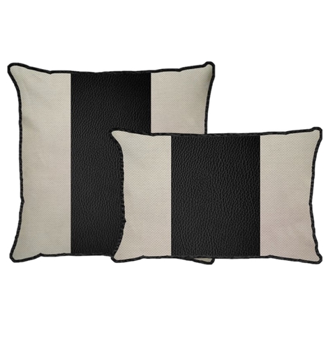 Kit capas linho corino preta faixa