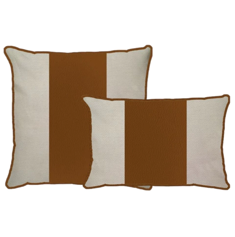 Kit capas Linho Corino terracota faixa