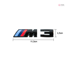 Emblema Traseira BMW M3 Motorsport M Sport Preto Brilho/Fosco 11,5cm - comprar online