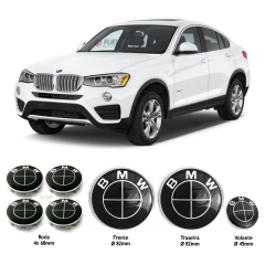 Kit Emblema BMW X4 (F26) 2013 a 2017 Capo Traseira Volante Rodas