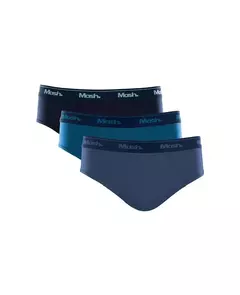 KIT 3 CUECAS MASH SLIP ALGODÃO AZUL - comprar online