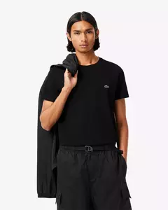 CAMISETA LACOSTE REGULAR FIT ALGODÃO PIMA PRETO
