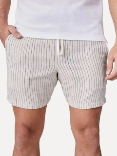 SHORTS CASUAL RESERVA AREIA LISTRADO