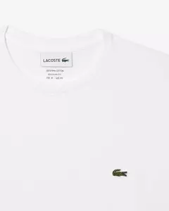 CAMISETA LACOSTE REGULAR FIT ALGODÃO PIMA BRANCA - comprar online