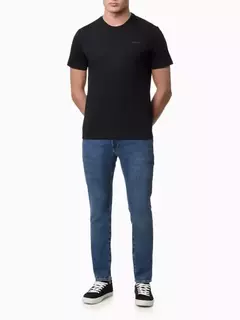 Camiseta Algodão Logo Minimalista Calvin Klein Jeans Preto - comprar online