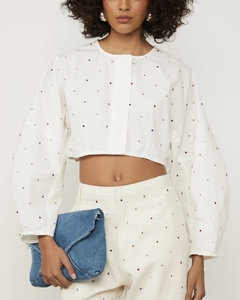 Blusa Animale Cropped Cristais