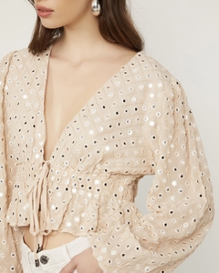 Blusa Animale de Georgete Bordado