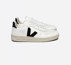 TÊNIS VEJA V-10 LEATHER WHITE BLACK
