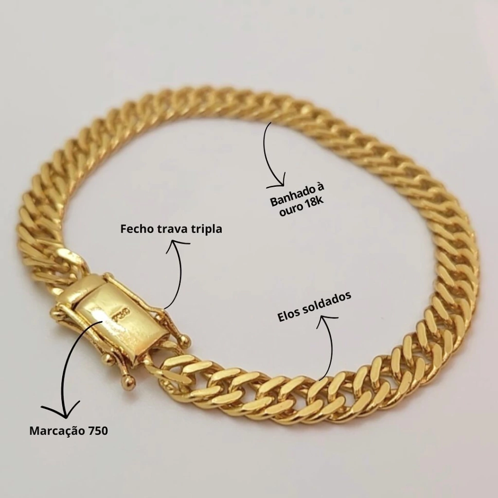 Pulseira Grumet Dupla 5mm (Fecho Trava Dupla)