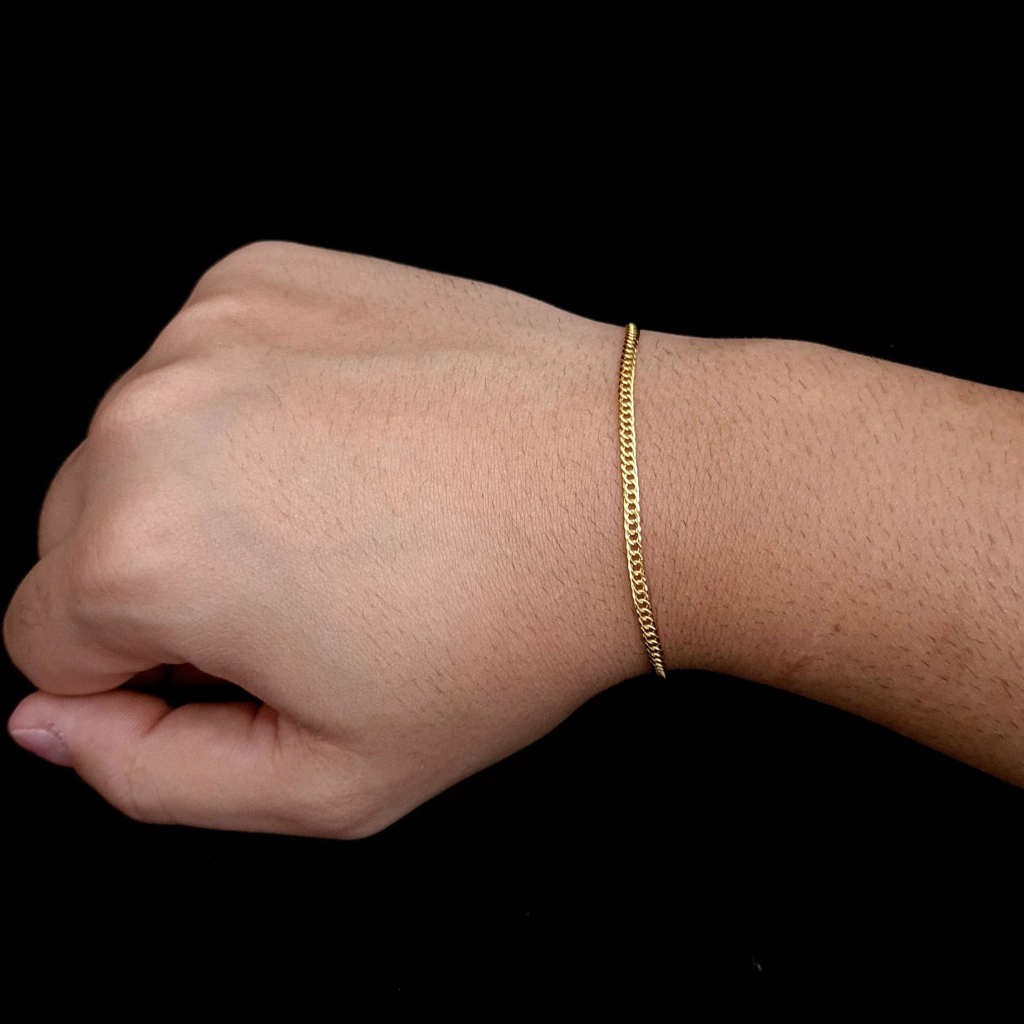 Pulseira Grumet Dupla 2,5mm (Fecho Tradicional c/ marcação 18K)