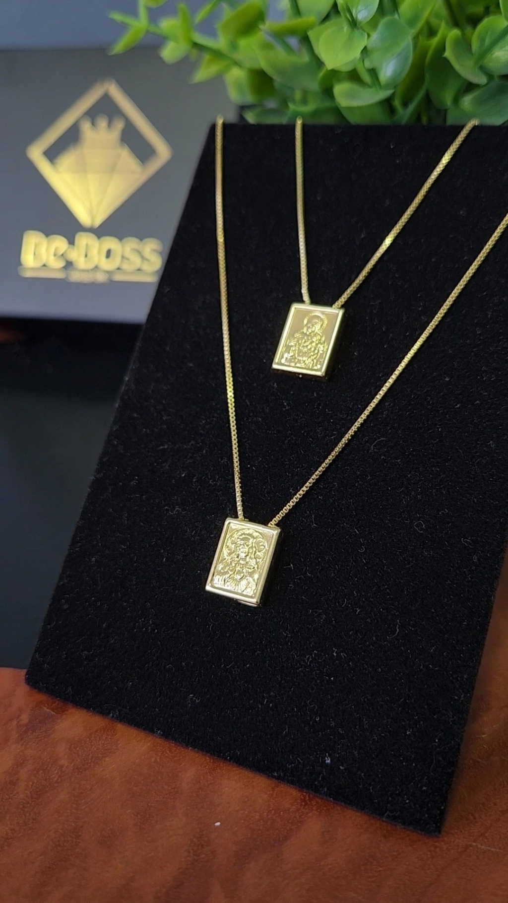 Escapulário Tradicional "Jesus" e "Nossa Senhora" Medalha Flexivel