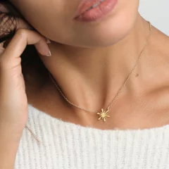 carlotta joalheria - colar de prata com banho de ouro 18k minifloco