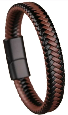 Pulsera de cuero trenzado. - comprar online