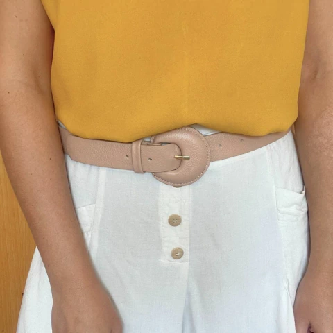 Cinto Couro Largo Meia Lua Nude