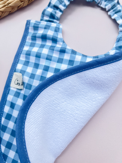 Babero Elástico *Vichy Azul* - Coco House Kids