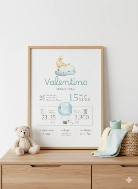 Cuadro Personalizado *Nombre* ~ Modelo Cielo CELESTE - comprar online