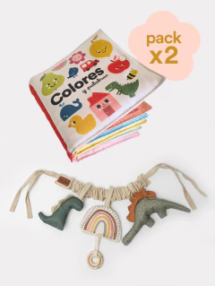 COMBO Libro Blando "Colores" + Sonajero de Cochecito "Dinos" - comprar online