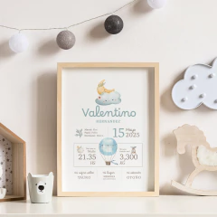 Cuadro Personalizado *Nombre* ~ Modelo Cielo CELESTE - Coco House Kids