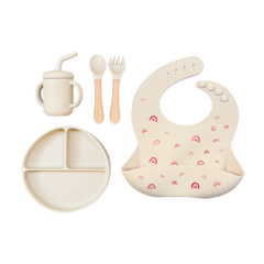 Set Alimentación Silicona (5 piezas) *Arco Iris Crema* - comprar online