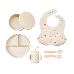 Set Alimentación Silicona (6 piezas) *Arco Iris Crema*