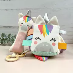 Set Regalo +3 Meses *UNICORNIO* (Cubo Sensorial + Bastón) en internet