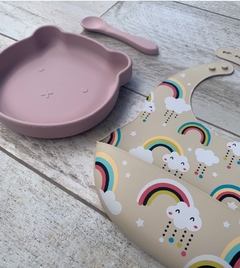 SET Alimentación Silicona Osita - Arco Iris (3 Pzas.) - Coco House Kids